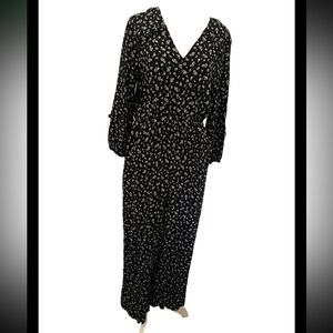 Madewell Long Sleeve Navy Floral Jumpsuit Medium